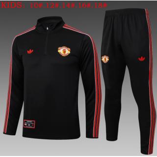 Chándal Manchester United 2025/26 (Black Half Zipper) - NIÑOS